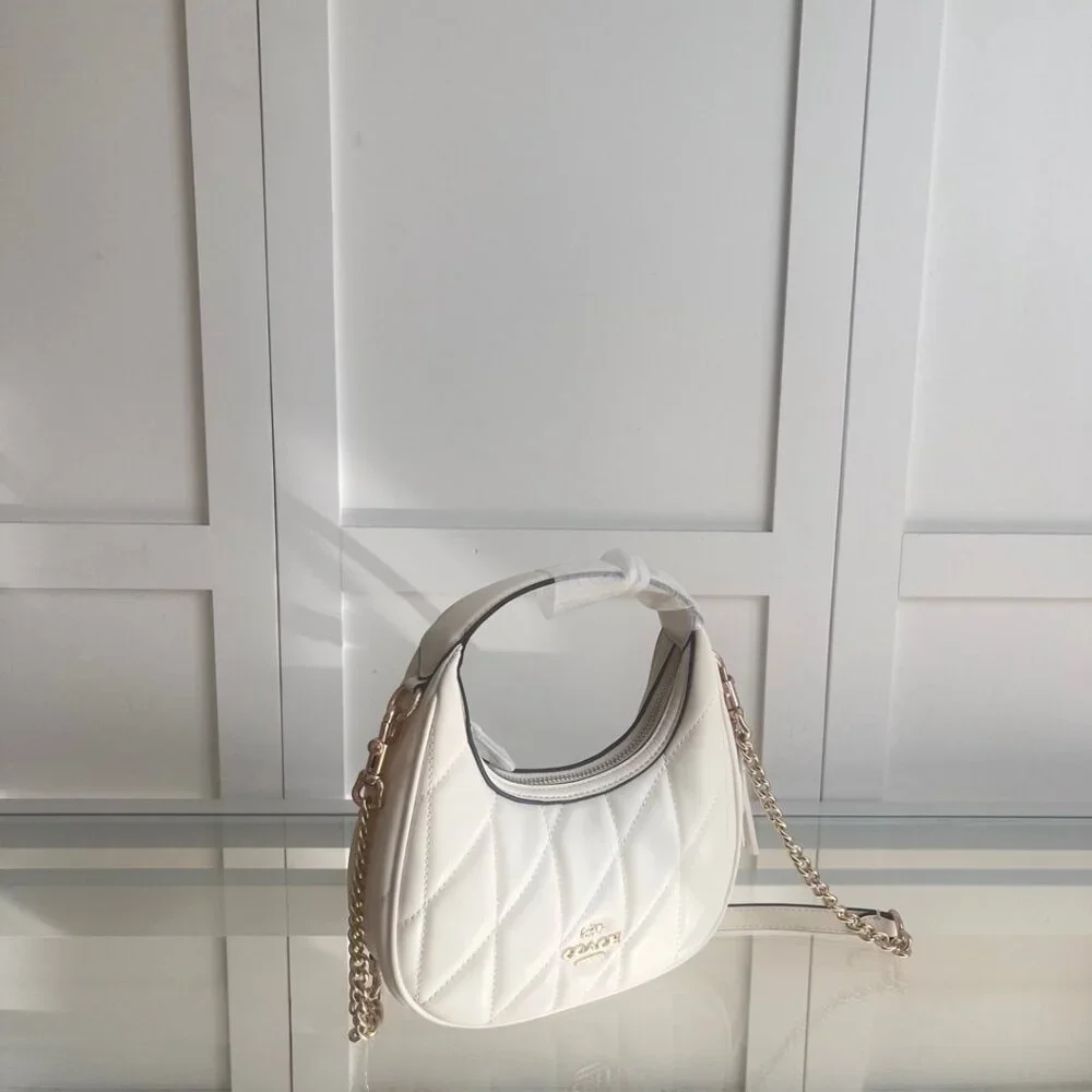 COACH Women's New Crescent-Shaped Bag with Round Ring Chain Shoulder/Crossbody S - Picture 2 of 9